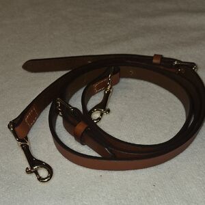 Cognac Brown Adjustable Crossbody Strap – Gold Hardware